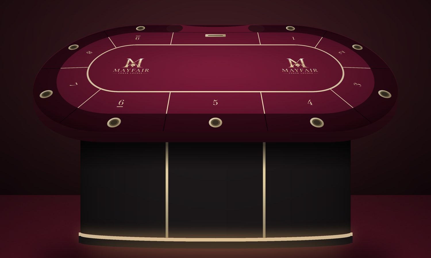 Concept render of a Mayfair poker table